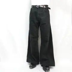 【リメイク】再構築　ブラックデニム　バギー　ワイドフレア　グランジ　ルーズ