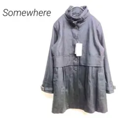 Somewhere タグ付き　ブラック　ロングコート　M ウール混　ポケットのサムネイル