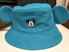 ミッキーマウス 耳付き　バケットハット ターコイズ　グリーン
