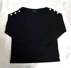 agnes b. アニエスベー 肩ボタン 黒 カットソー 1のサムネイル