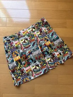美品Jack Bunny!! MARVELコミック柄 スカート インナーパンツ付