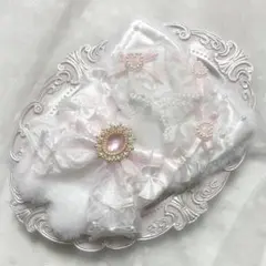 ぬい服　着ぐるみ　10〜12cm用　白 ライトピンク ねこ チェーンフック付き