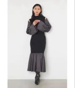 rienda 2wayショルダーニットワンピース