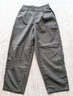 新品SamansaMos２ワイドパンツ ウエスゴム フリーサイズ カーキグリーン