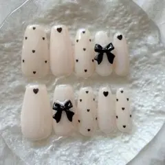 即購入OK！リボンネイル❤︎ハートネイル❤︎ワンホンネイル❤︎ベイビーブーマー❤︎