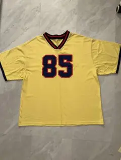 イエロー Vネック Tシャツ オーバーサイズ