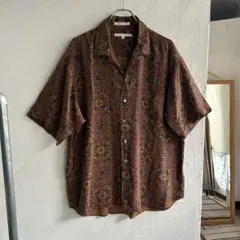 90S PERRY ELLIS 総柄 レーヨンシャツ ペリーエリスのサムネイル