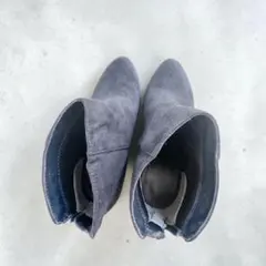 ダークグレー スエード ショートブーツ