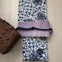 新品未使用⭐️ 【撫子矢羽柄綿麻浴衣】【京都西陣本麻ゆかた帯