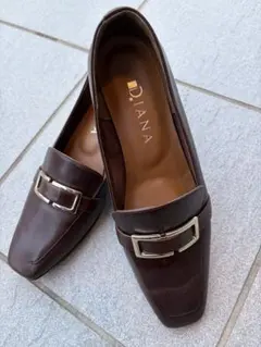 【美品】ダイアナ ラウンドトゥローファー　パンプス　ブラウン 25.0cm