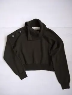 シンゾーン　変形タートルニット　美品　ウール100％　カーキ