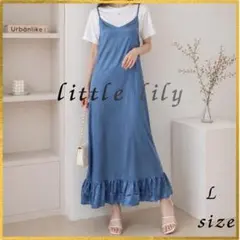 新品　little lily ブルー Tシャツ キャミワンピ　2点セット Lのサムネイル