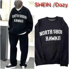 メンズ ニット セーター SHEIN シーイン Dazy カレッジ文字 L