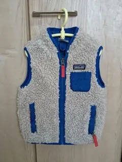 patagonia ベビーベスト ベージュ/青