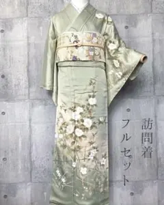 未着用 東レ　単衣　絵羽訪問着フルセット 胴抜き　夏帯　夏小物　洗える着物 未着用 東レ 単衣 絵羽訪問着フルセット 胴抜き 夏帯 夏小物 洗える