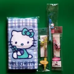 ハローキティ まとめて 4点セット タオル ボールペン シャーペン ストラップ