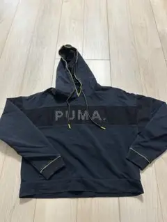 PUMA フードパーカー M 黒 メッシュ