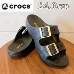 CROCS メタリックバックル サタデー サンダル 22㎝新品未使用 黒