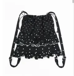 sinoon Ruffle String ナップサック ドット フリル バッグ - メルカリ