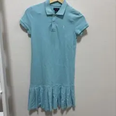 ラルフローレン　ポロシャツワンピース　プリーツ　160 水色　匿名配送　ポニー