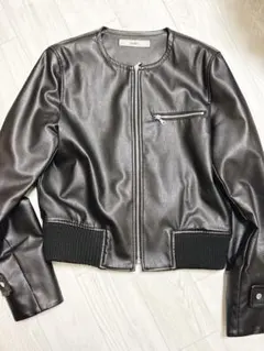 shéller フェイクレザー ジャケット ブラックのサムネイル