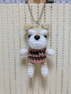 シュナウザー　あみぐるみ　キーホルダー