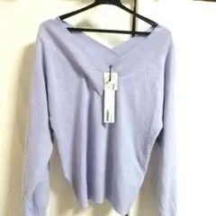 Heather ラベンダー Vネックニットー Fサイズ