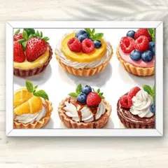 A4 フルーツタルトの午後ティー アート インテリアポスター ウォールアート