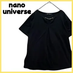 【nano universe】 半袖 Vネック ブラウス 金具付き カジュアルのサムネイル