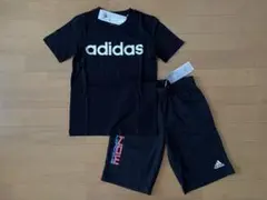 新品 アディダス 130 快適!半袖ロゴＴシャツ・スウェットパンツ 黒 上下