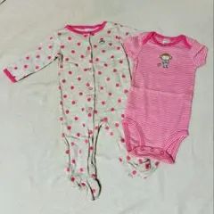 Carter's モンキー刺繍ロンパースセット 6ヶ月