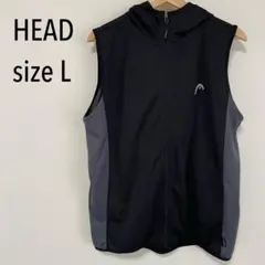 HEAD ジップアップ　フード付き　ベスト Lサイズ ブラックグレー　メンズのサムネイル