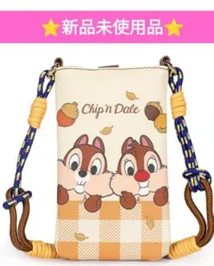 【新品】ディズニー チップ＆デール ミニバッグ チェック柄 PVC製 ショルダー