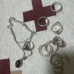 Pure silver set ring and necklace