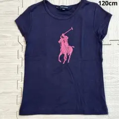 ラルフローレン 半袖Tシャツ ビッグポニー ネイビー×ピンク 120 女の子のサムネイル