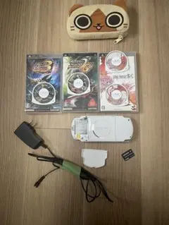 PSP-3000 ホワイト バッテリー無し カセット3本付き