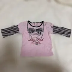 motherways 長袖Tシャツ子供用 ピンク/ストライプ