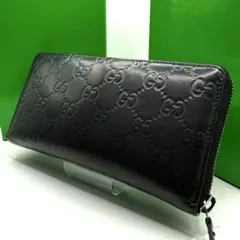 極美品✨】グッチ GG 長財布 ラウンドファスナー 現行 ブラック