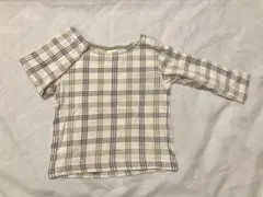 チェック柄 長袖Tシャツ 95
