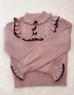 Ank Rouge ヨークフリルプチリボンニットア ンクルージュ