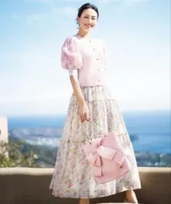 エムズグレイシーカタログ掲載シフォンスカート花柄新品40