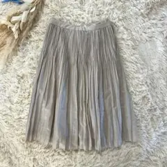 ★美品　23区　ベージュプリーツスカート 裏地付き　サイズ30 上品デート　膝上