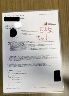スパリゾートハワイアンズ 入場券 5枚セットのサムネイル