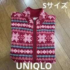 最終値下げ‼️UNIQLO赤 雪の結晶模様 フリースジャケット サイズS