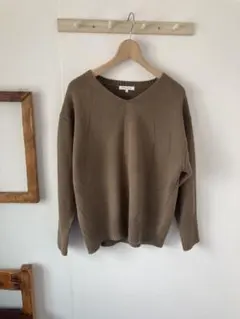 GLOBAL WORK ブラウン Vネック セーター M