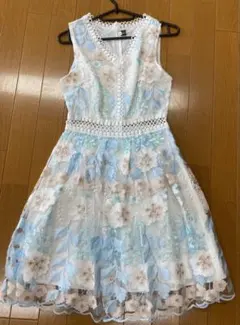 オーガンジーフラワーワンピース