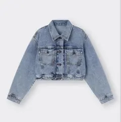 GUクロップドデニムジャケット ブルー