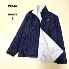 【プーマ】リバーシブルジャンバーネイビー紺/オフホワイト白チェックmen'sS春