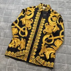 VERSACE ジャンニヴェルサーチ シルク シャツ バロック ヒョウ柄 46 