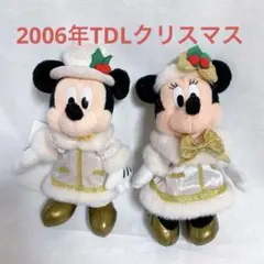 東京ディズニーランド ぬいぐるみバッジ ミッキー　ミニー　クリスマス2006